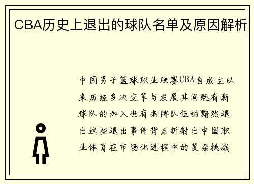 CBA历史上退出的球队名单及原因解析